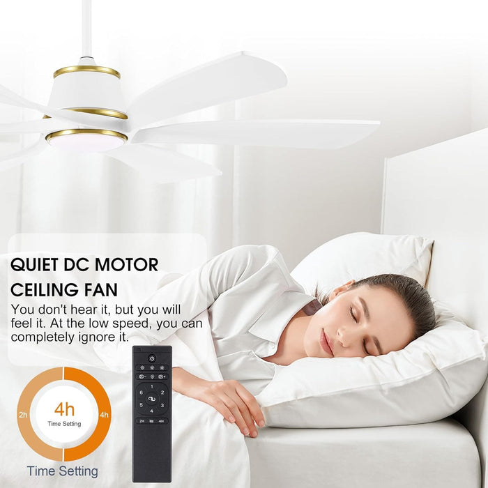 60 in. Large Smart Ceiling Fan with Light and Remote APP Control, Modern Dimmable LED Reversible DC Ceiling Fan, Compatible with Alexa and Google Assistant-9-ErisView