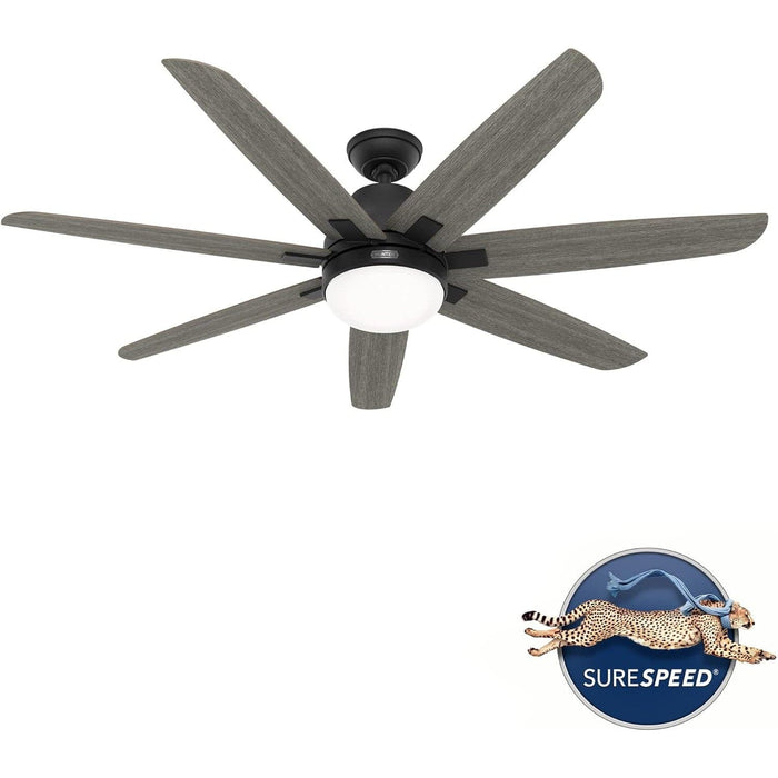 60 in. Matte Black Ceiling Fan, Hugger Ceiling Fans, Ceiling Fans for High Ceilings-2-ErisView