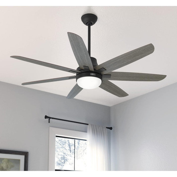 60 in. Matte Black Ceiling Fan, Hugger Ceiling Fans, Ceiling Fans for High Ceilings-5-ErisView