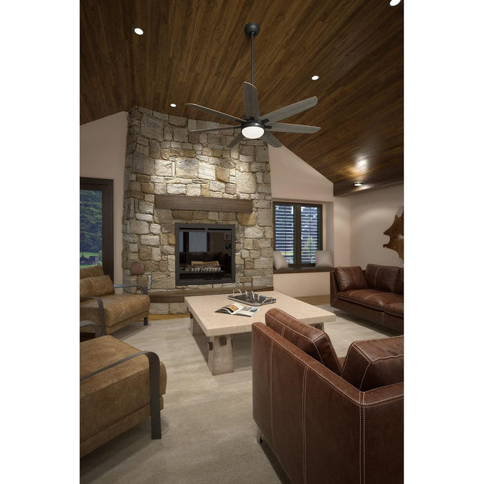 60 in. Matte Black Ceiling Fan, Hugger Ceiling Fans, Ceiling Fans for High Ceilings-6-ErisView