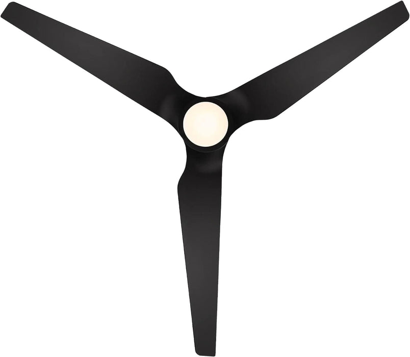 60 in. Matte Black Outdoor Fan with LED Light Kit, Indoor and Outdoor Smart Fans, 3 Blade Ceiling Fan, Works with Alexa and Ios Or android APP-3-ErisView