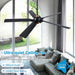 60 in. Matte Black and Gold Outdoor Ceiling Fan, Modern Ceiling Fan with Light and Remote Control, Reversible Dimmable Large Ceiling Fan for Porch Patio-3-ErisView