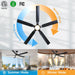 60 in. Matte Black and Gold Outdoor Ceiling Fan, Modern Ceiling Fan with Light and Remote Control, Reversible Dimmable Large Ceiling Fan for Porch Patio-5-ErisView