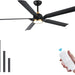 60 in. Matte Black and Gold Outdoor Ceiling Fan, Modern Ceiling Fan with Light and Remote Control, Reversible Dimmable Large Ceiling Fan for Porch Patio-9-ErisView