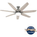 60 in. Matte Silver Ceiling Fan, Ceiling Hugger Ceiling Fans, Ceiling Hugger Ceiling Fans-2-ErisView