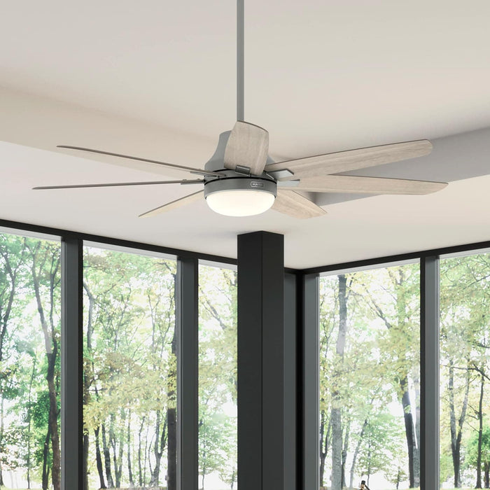 60 in. Matte Silver Ceiling Fan, Ceiling Hugger Ceiling Fans, Ceiling Hugger Ceiling Fans-5-ErisView