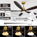 60 in. Modern Ceiling Fan with Light and Remote, 5 Blades Walnut Wood Black Outdoor Ceiling Fan, Brushed Nickel Ceiling Fan for Patio-13-ErisView