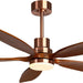 60 in. Modern Ceiling Fan with Light and Remote, 5 Blades Walnut Wood Black Outdoor Ceiling Fan, Brushed Nickel Ceiling Fan for Patio-16-ErisView