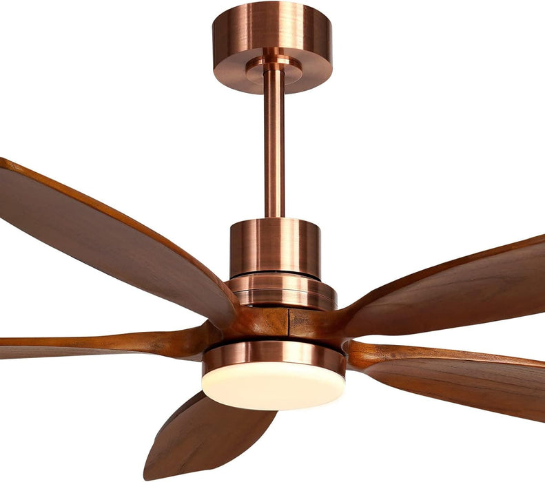 60 in. Modern Ceiling Fan with Light and Remote, 5 Blades Walnut Wood Black Outdoor Ceiling Fan, Brushed Nickel Ceiling Fan for Patio-16-ErisView