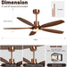 60 in. Modern Ceiling Fan with Light and Remote, 5 Blades Walnut Wood Black Outdoor Ceiling Fan, Brushed Nickel Ceiling Fan for Patio-17-ErisView
