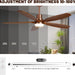 60 in. Modern Ceiling Fan with Light and Remote, 5 Blades Walnut Wood Black Outdoor Ceiling Fan, Brushed Nickel Ceiling Fan for Patio-18-ErisView