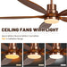 60 in. Modern Ceiling Fan with Light and Remote, 5 Blades Walnut Wood Black Outdoor Ceiling Fan, Brushed Nickel Ceiling Fan for Patio-19-ErisView