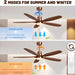 60 in. Modern Ceiling Fan with Light and Remote, 5 Blades Walnut Wood Black Outdoor Ceiling Fan, Brushed Nickel Ceiling Fan for Patio-21-ErisView