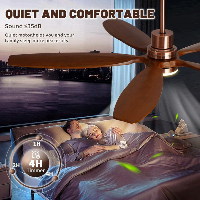 60 in. Modern Ceiling Fan with Light and Remote, 5 Blades Walnut Wood Black Outdoor Ceiling Fan, Brushed Nickel Ceiling Fan for Patio-22-ErisView