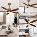 60 in. Modern Ceiling Fan with Light and Remote, 5 Blades Walnut Wood Black Outdoor Ceiling Fan, Brushed Nickel Ceiling Fan for Patio-23-ErisView