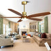 60 in. Modern Ceiling Fan with Light and Remote, 5 Blades Walnut Wood Black Outdoor Ceiling Fan, Brushed Nickel Ceiling Fan for Patio-24-ErisView