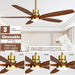 60 in. Modern Ceiling Fan with Light and Remote, 5 Blades Walnut Wood Black Outdoor Ceiling Fan, Brushed Nickel Ceiling Fan for Patio-28-ErisView