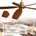 60 in. Modern Ceiling Fan with Light and Remote, 5 Blades Walnut Wood Black Outdoor Ceiling Fan, Brushed Nickel Ceiling Fan for Patio-29-ErisView