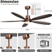 60 in. Modern Ceiling Fan with Light and Remote, 5 Blades Walnut Wood Black Outdoor Ceiling Fan, Brushed Nickel Ceiling Fan for Patio-2-ErisView