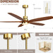 60 in. Modern Ceiling Fan with Light and Remote, 5 Blades Walnut Wood Black Outdoor Ceiling Fan, Brushed Nickel Ceiling Fan for Patio-31-ErisView