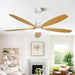 60 in. Modern Ceiling Fan with Light and Remote, 5 Blades Walnut Wood Black Outdoor Ceiling Fan, Brushed Nickel Ceiling Fan for Patio-32-ErisView