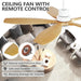 60 in. Modern Ceiling Fan with Light and Remote, 5 Blades Walnut Wood Black Outdoor Ceiling Fan, Brushed Nickel Ceiling Fan for Patio-37-ErisView