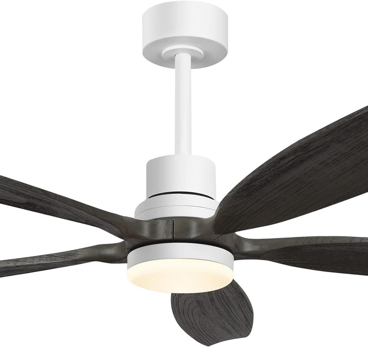 60 in. Modern Ceiling Fan with Light and Remote, 5 Blades Walnut Wood Black Outdoor Ceiling Fan, Brushed Nickel Ceiling Fan for Patio-40-ErisView