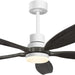 60 in. Modern Ceiling Fan with Light and Remote, 5 Blades Walnut Wood Black Outdoor Ceiling Fan, Brushed Nickel Ceiling Fan for Patio-40-ErisView