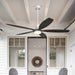 60 in. Modern Ceiling Fan with Light and Remote, 5 Blades Walnut Wood Black Outdoor Ceiling Fan, Brushed Nickel Ceiling Fan for Patio-46-ErisView