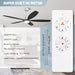60 in. Modern Ceiling Fan with Light and Remote, 5 Blades Walnut Wood Black Outdoor Ceiling Fan, Brushed Nickel Ceiling Fan for Patio-48-ErisView