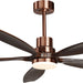 60 in. Modern Ceiling Fan with Light and Remote, 5 Blades Walnut Wood Black Outdoor Ceiling Fan, Brushed Nickel Ceiling Fan for Patio-1-ErisView
