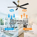 60 in. Modern Ceiling Fan with Light and Remote, Quiet Ceiling Fans with Lights for Kitchen Dining Living Room, 5 Wood Blades Ceiling Fan-10-ErisView