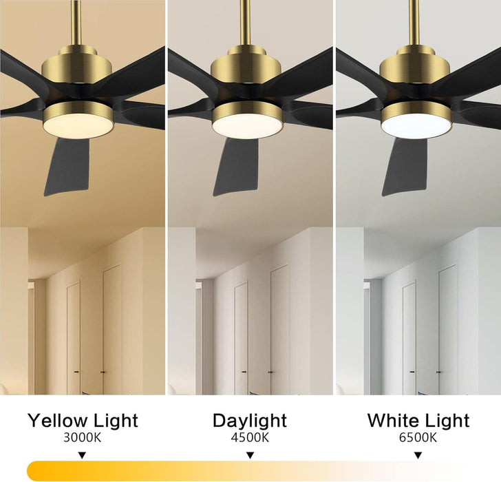 60 in. Modern Ceiling Fan with Light and Remote, Quiet Ceiling Fans with Lights for Kitchen Dining Living Room, 5 Wood Blades Ceiling Fan-11-ErisView