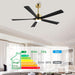 60 in. Modern Ceiling Fan with Light and Remote, Quiet Ceiling Fans with Lights for Kitchen Dining Living Room, 5 Wood Blades Ceiling Fan-16-ErisView