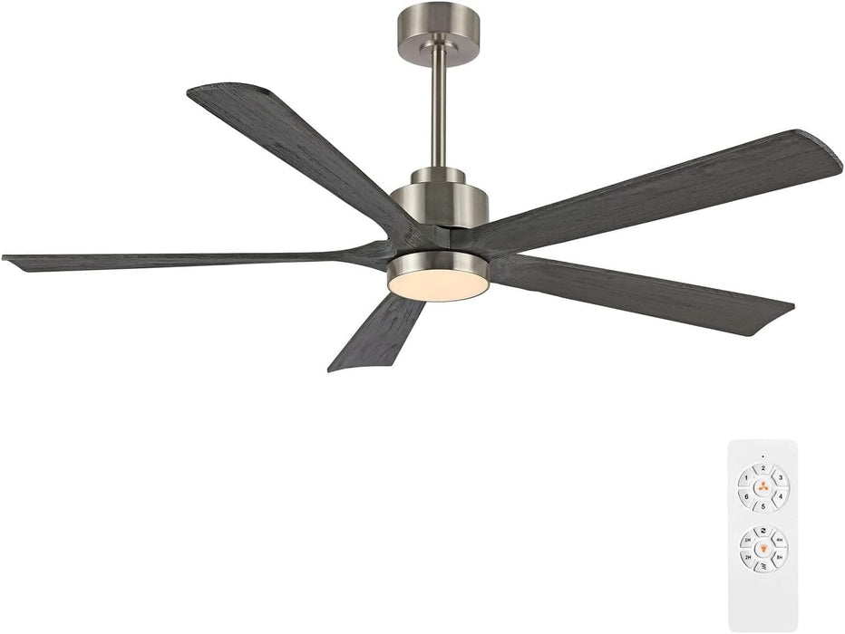60 in. Modern Ceiling Fan with Light and Remote, Quiet Ceiling Fans with Lights for Kitchen Dining Living Room, 5 Wood Blades Ceiling Fan-17-ErisView