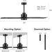 60 in. Modern Ceiling Fan with Light and Remote, Quiet Ceiling Fans with Lights for Kitchen Dining Living Room, 5 Wood Blades Ceiling Fan-28-ErisView