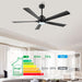 60 in. Modern Ceiling Fan with Light and Remote, Quiet Ceiling Fans with Lights for Kitchen Dining Living Room, 5 Wood Blades Ceiling Fan-32-ErisView