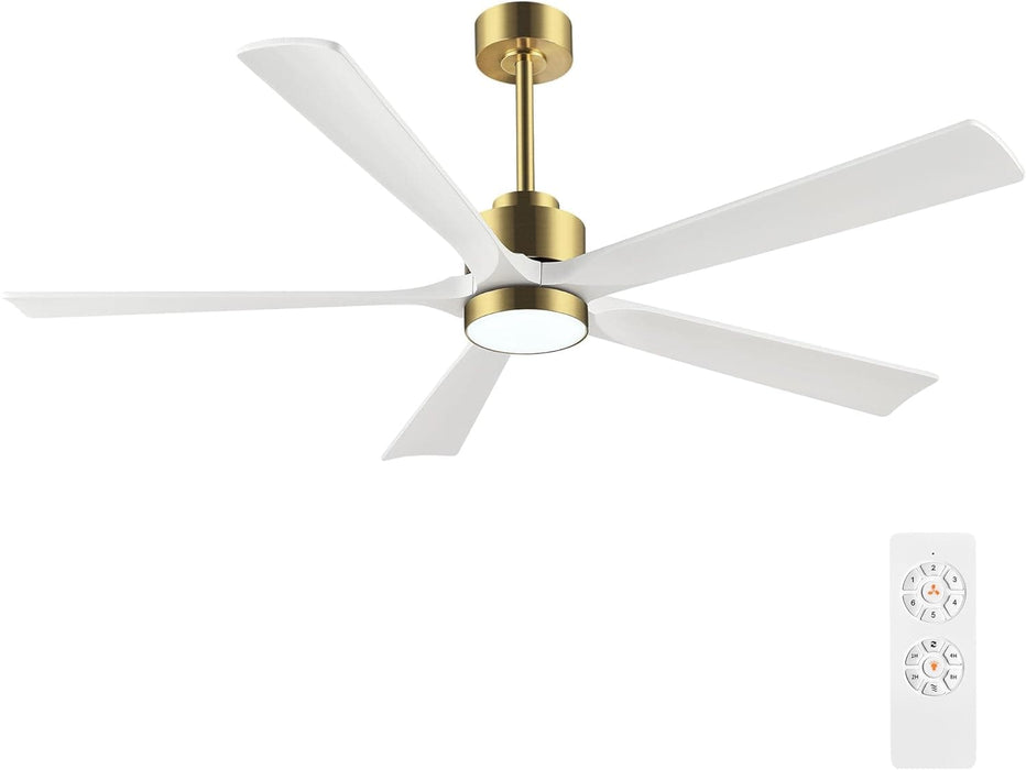 60 in. Modern Ceiling Fan with Light and Remote, Quiet Ceiling Fans with Lights for Kitchen Dining Living Room, 5 Wood Blades Ceiling Fan-33-ErisView