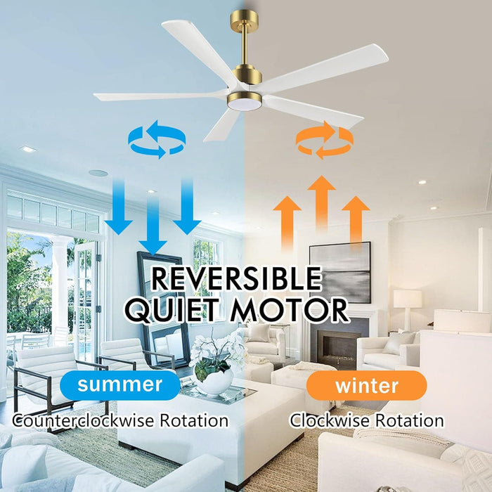 60 in. Modern Ceiling Fan with Light and Remote, Quiet Ceiling Fans with Lights for Kitchen Dining Living Room, 5 Wood Blades Ceiling Fan-34-ErisView