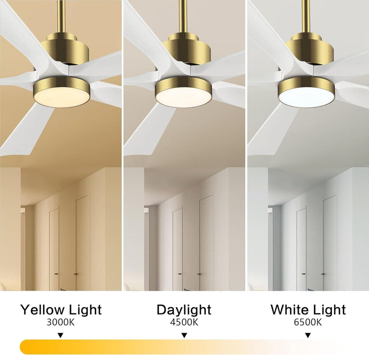 60 in. Modern Ceiling Fan with Light and Remote, Quiet Ceiling Fans with Lights for Kitchen Dining Living Room, 5 Wood Blades Ceiling Fan-35-ErisView