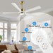 60 in. Modern Ceiling Fan with Light and Remote, Quiet Ceiling Fans with Lights for Kitchen Dining Living Room, 5 Wood Blades Ceiling Fan-39-ErisView