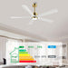 60 in. Modern Ceiling Fan with Light and Remote, Quiet Ceiling Fans with Lights for Kitchen Dining Living Room, 5 Wood Blades Ceiling Fan-40-ErisView