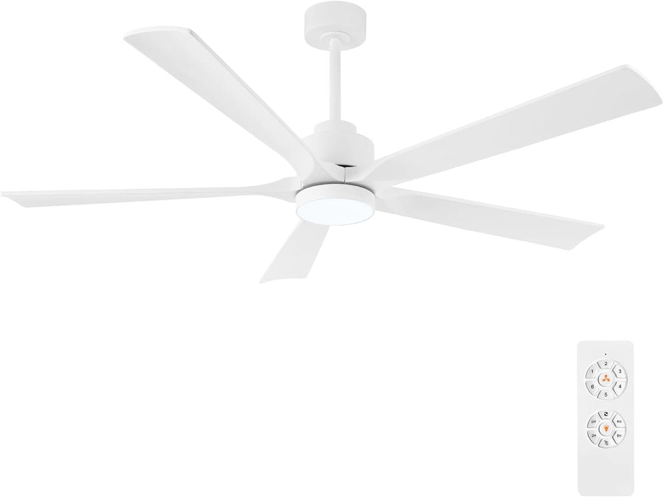 60 in. Modern Ceiling Fan with Light and Remote, Quiet Ceiling Fans with Lights for Kitchen Dining Living Room, 5 Wood Blades Ceiling Fan-41-ErisView