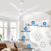 60 in. Modern Ceiling Fan with Light and Remote, Quiet Ceiling Fans with Lights for Kitchen Dining Living Room, 5 Wood Blades Ceiling Fan-47-ErisView