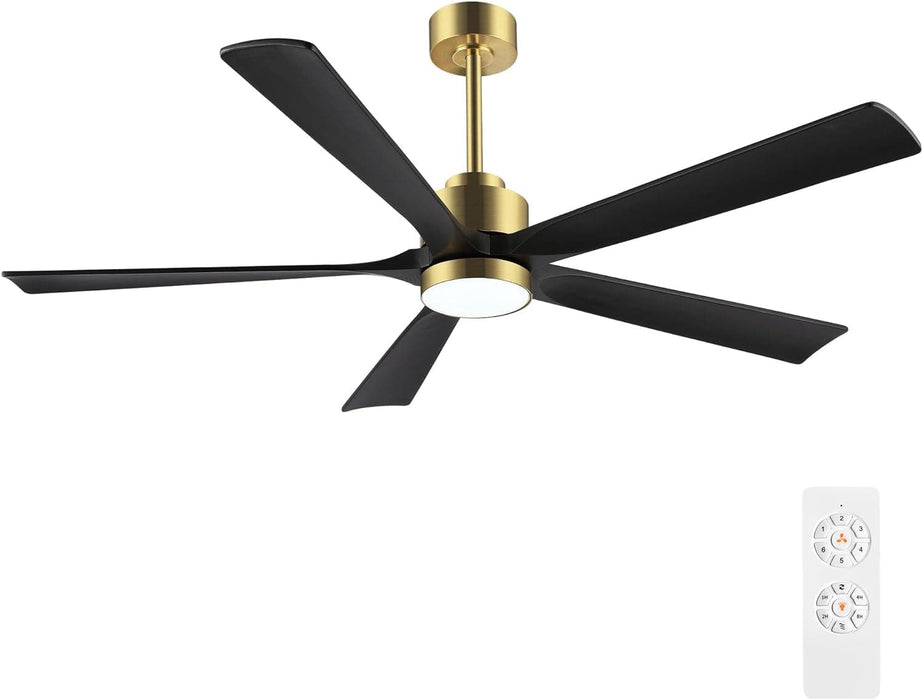 60 in. Modern Ceiling Fan with Light and Remote, Quiet Ceiling Fans with Lights for Kitchen Dining Living Room, 5 Wood Blades Ceiling Fan-9-ErisView