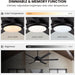 60 in. Modern Ceiling Fan with Lights and Remote APP Control, Black Industrial Ceiling Fans Fandelier for Dining Room Living Room Kitchen-2-ErisView