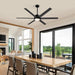 60 in. Modern Ceiling Fan with Lights and Remote APP Control, Black Industrial Ceiling Fans Fandelier for Dining Room Living Room Kitchen-9-ErisView