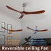 60 in. Modern Ceiling Fans with Light and Remote Control, Indoor Reversible Quiet Ceiling Fans, Energy Efficient Ceiling Fans-17-ErisView