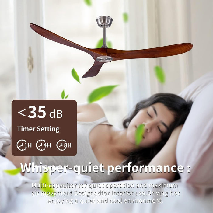 60 in. Modern Ceiling Fans with Light and Remote Control, Indoor Reversible Quiet Ceiling Fans, Energy Efficient Ceiling Fans-18-ErisView