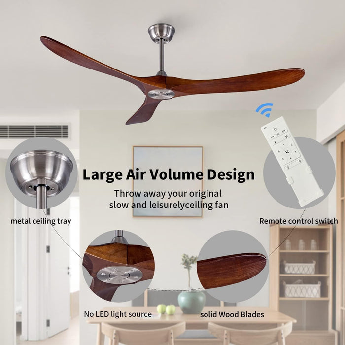 60 in. Modern Ceiling Fans with Light and Remote Control, Indoor Reversible Quiet Ceiling Fans, Energy Efficient Ceiling Fans-20-ErisView